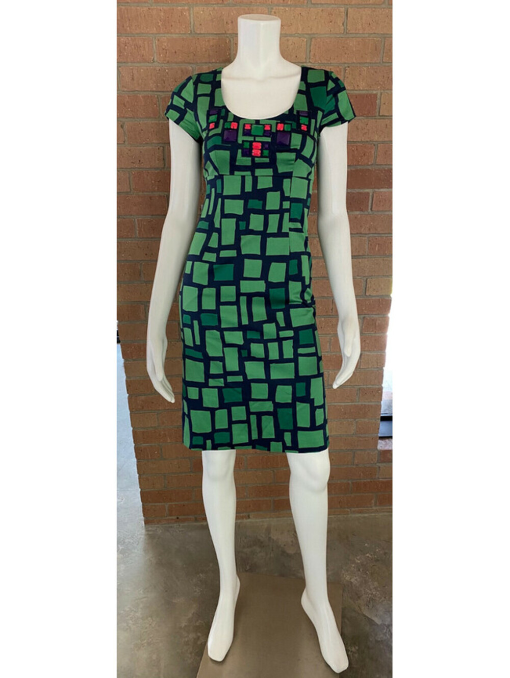 Womens BODEN BEADED SHIFT DRESS SHEATH DRESS Lined CAP SLEEVES Multi SIZE US 2R